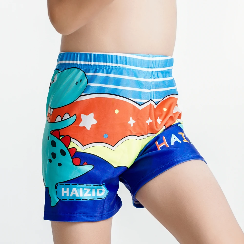 Boys Swim Trunks Toddler Swim Shorts Quick Drying Swimming Boxer Briefs Cute Dinosaur Shark Print Children's Swimwear Swimsuit 4