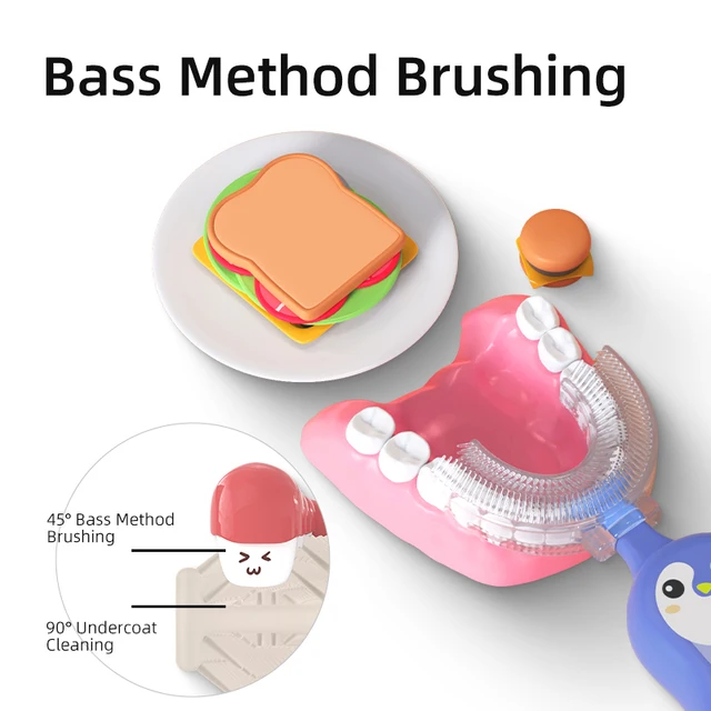 1/3 pcs U-shape Kids Toothbrush BPA Free 360-Degree Oral Cleaning Soft Silicone Brush Head for 6-12 years old baby 2