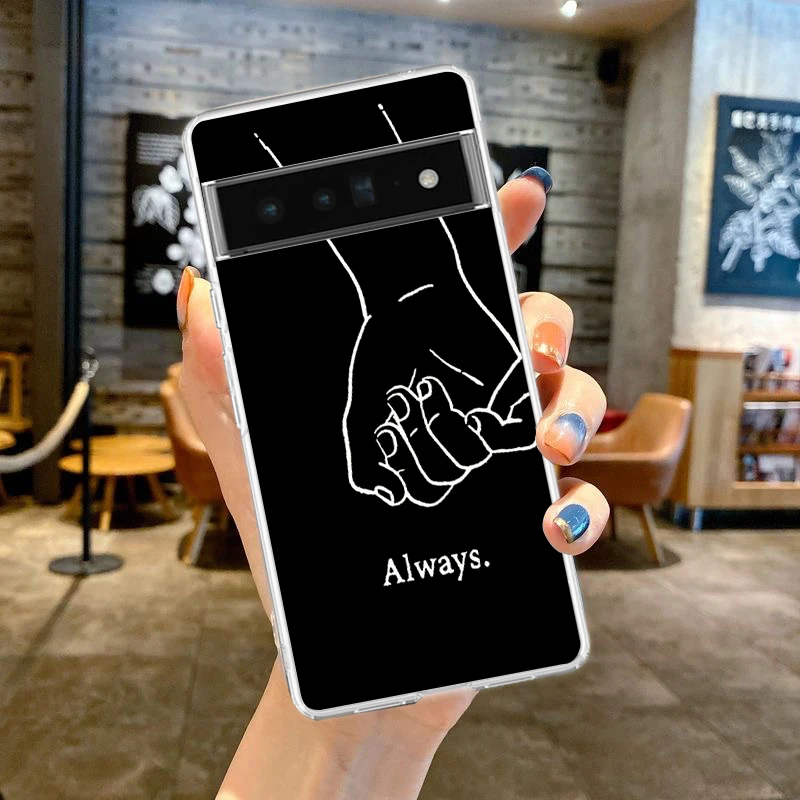 Couple Cartoon Sun and Moon Aesthetic Phone Case - Soft Clear TPU Cover
