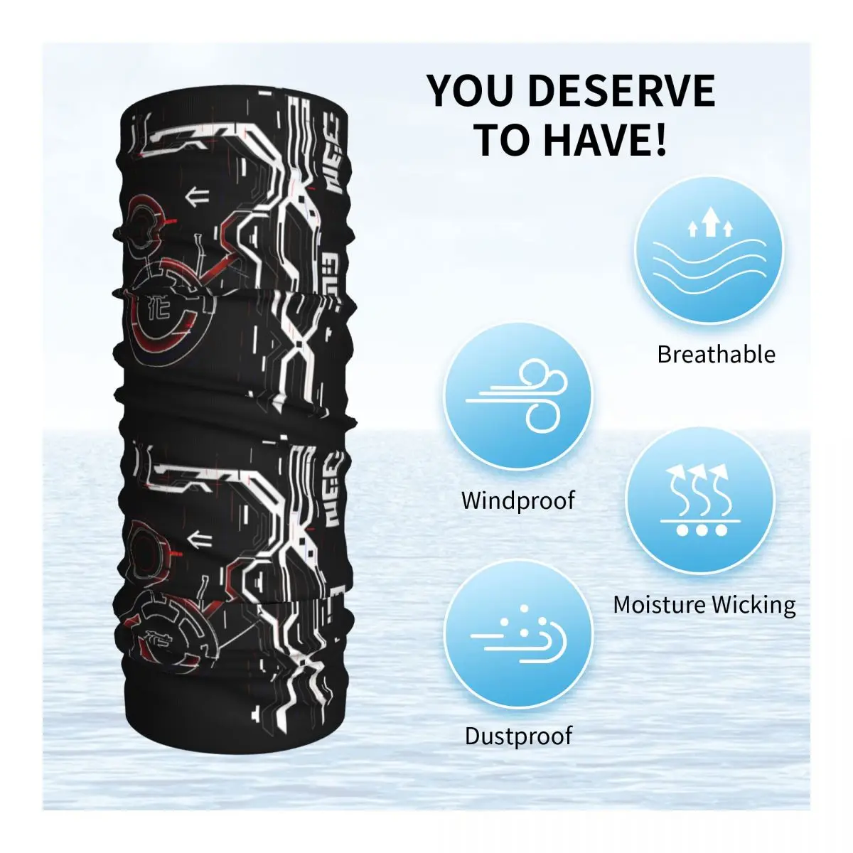 Japanese Tokyo flower techwear winter headband neck warmer tube scarf future tech street wear graphic face bandana gaiter