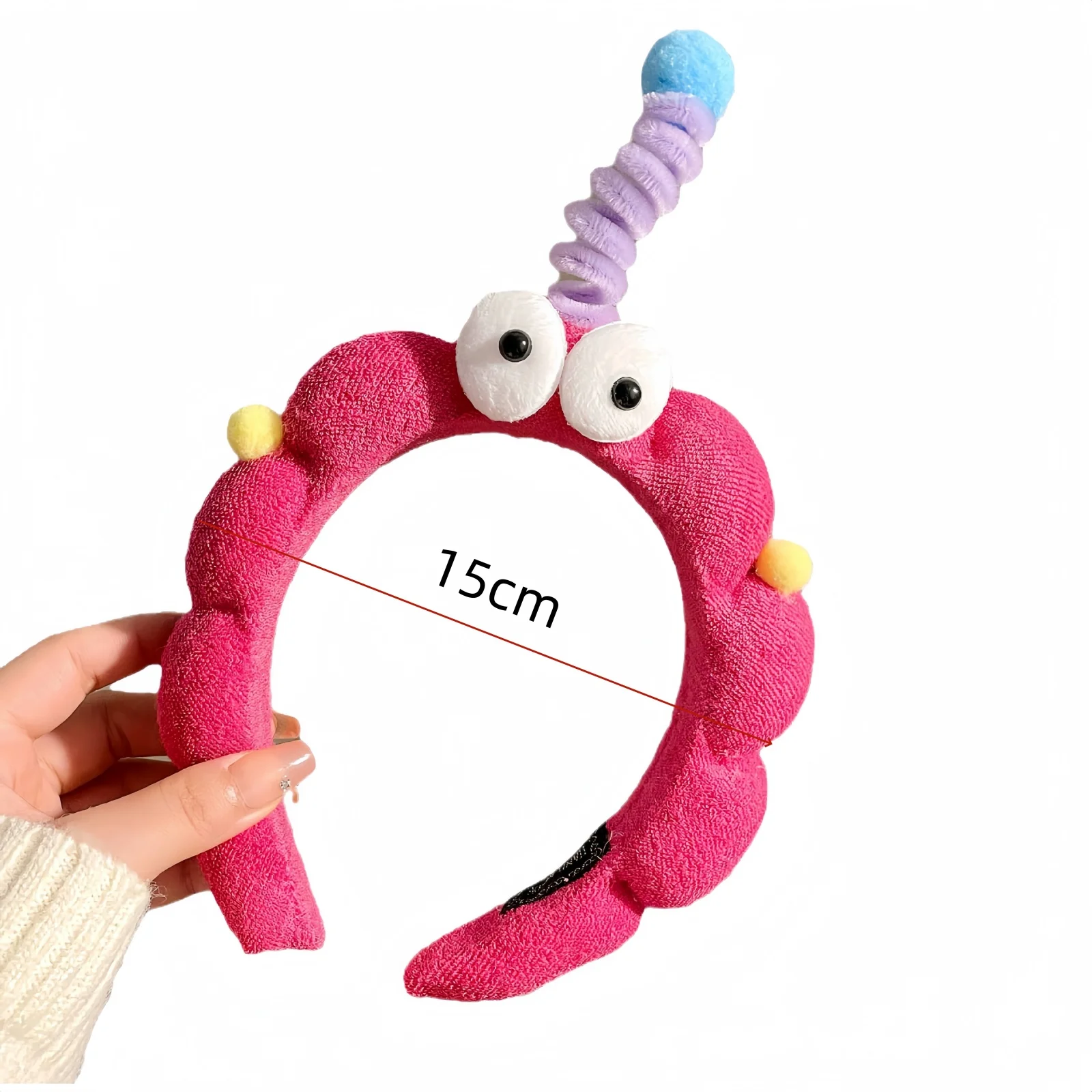 1PC Cute Cartoon Creature Headbands, Colorful Plush Hair Hoops, Perfect For Wash & Skincare, Fun Hair Accessories