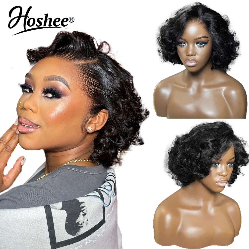 Short Bob 4x4 Lace Closure Wig 13x4 Lace Front Wig Pre Plucked Loose Deep Wave Frontal Human Hair Wigs For Women 180% Remy