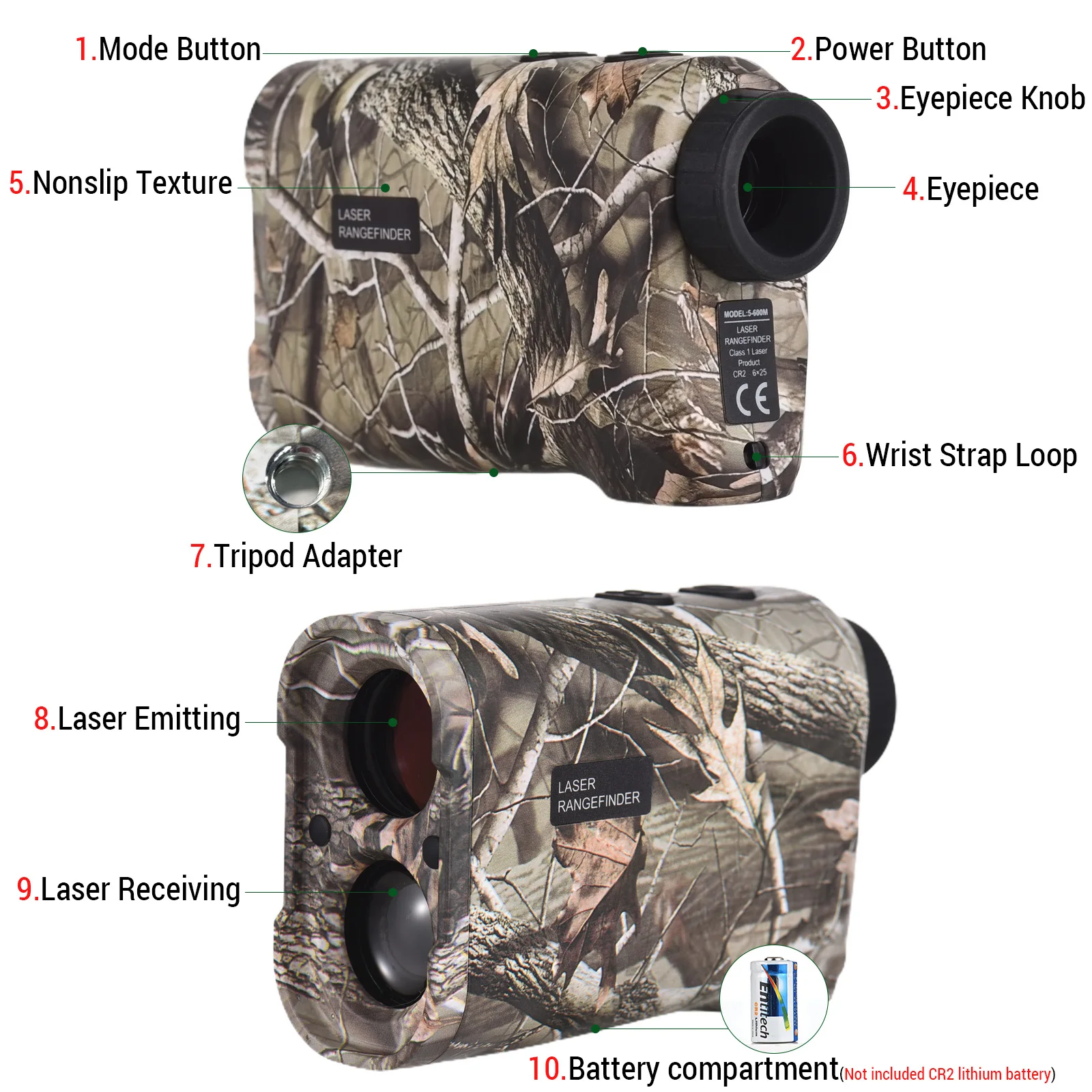 Golf Laser Rangefinder Digital Hunting With Height and Angle Measurement Monocular Telescope 600M / 800M / 1000M