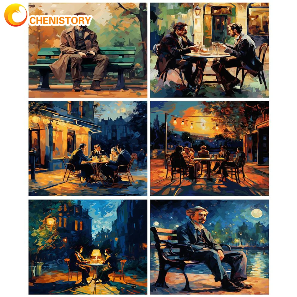 

CHENISTORY Painting By Numbers Figure Kit Unique Gift For Adults Abstract Scenery Oil Picture By Number On Canvas Home Wall Art