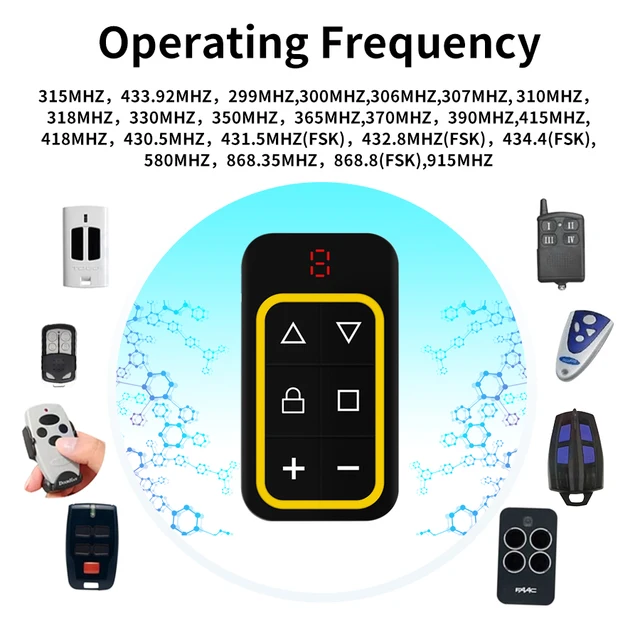 Universal Garage Remote Control Gate Key Duplicator Clone Multi-frequency Garage Door Controller 8 Channels 300-915Mhz 433Mhz 2
