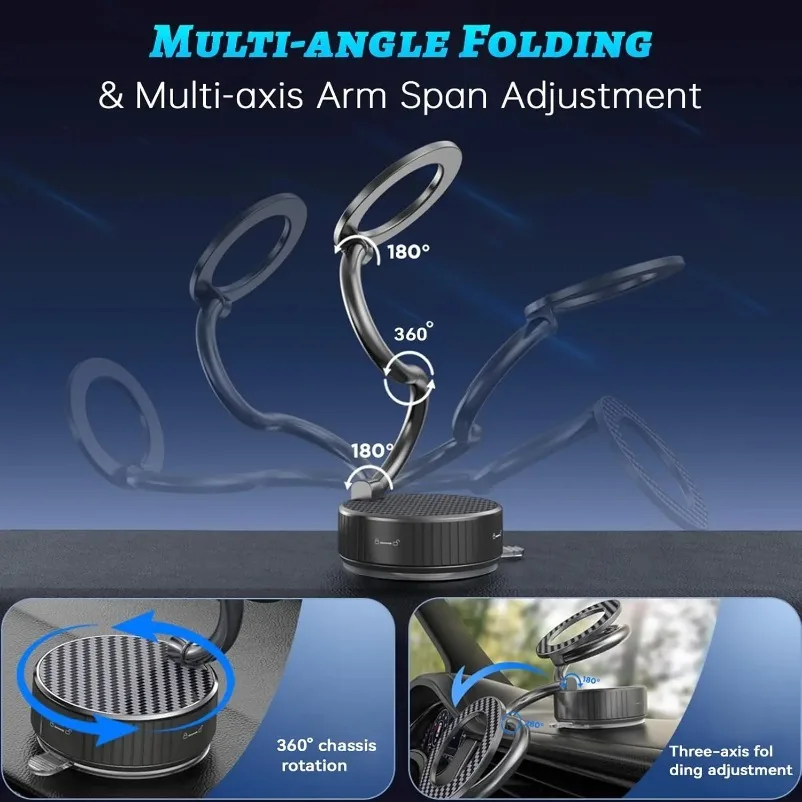 Foldable Vacuum Magnetic Phone Holder for iPhone 17~12 Pro Max Samsung