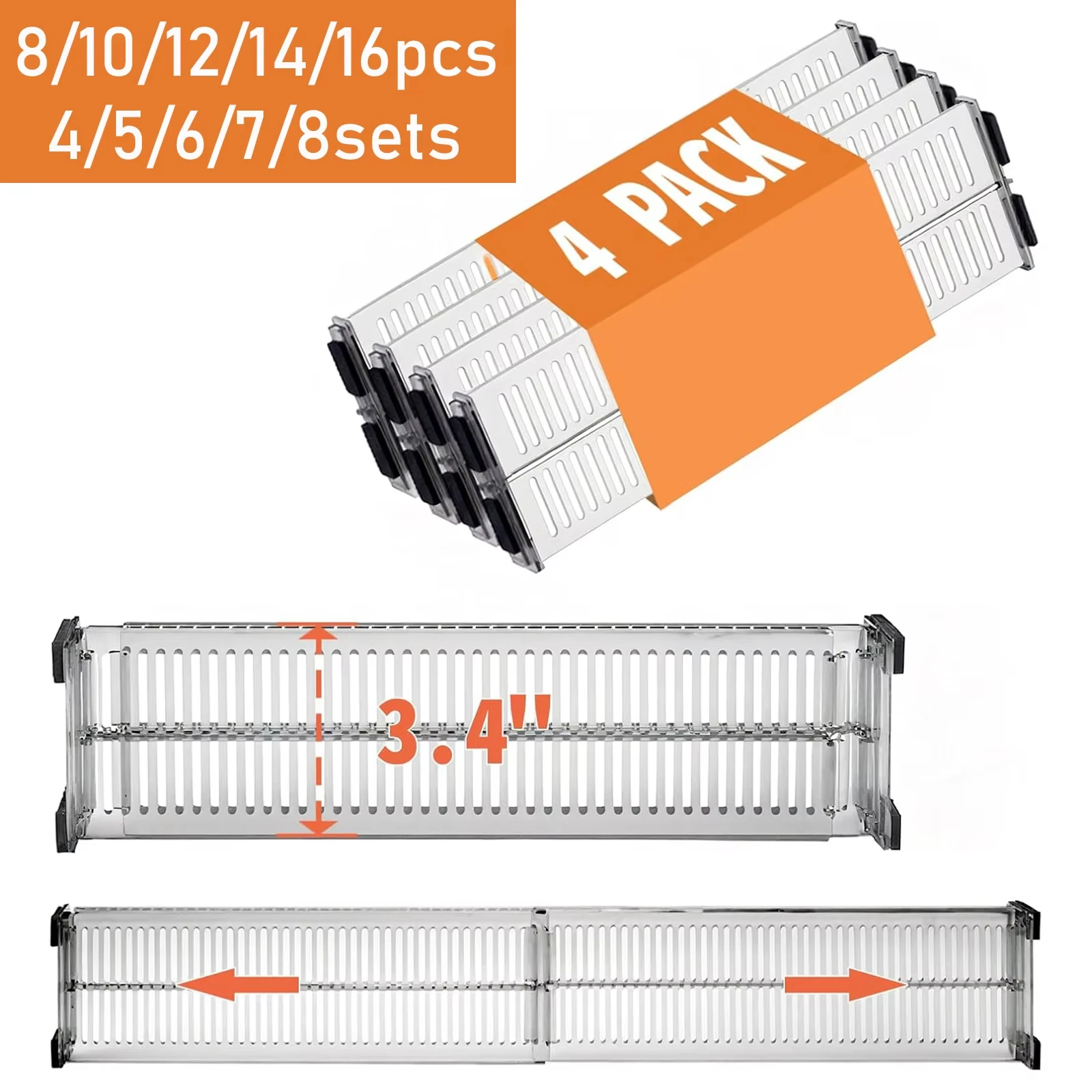Adjustable Clear Plastic Drawer Divider