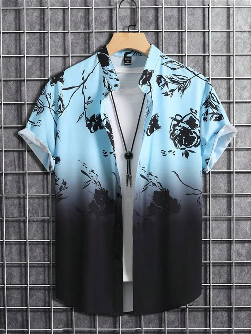 Summer Flower 3D Print Top Men Summer Hawaii Beach Shirts Outdoor Party Breathable Short Sleeve Street Social men casual shirt,men hawaiian shirt
