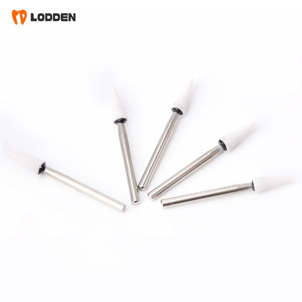 LODDEN 5 Stück Dental-Polierbohrer aus weißem Stein, Kegel-/Flammen-/runde Form, Abriebbohrer, FG zum Polieren, Füllen von Verbundwerkzeugen – Detail 11