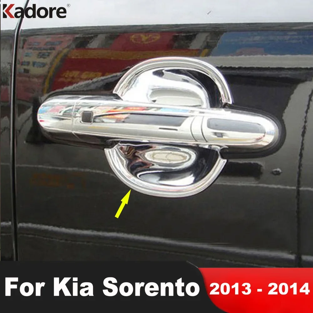 

Боковая дверная ручка, крышка чаши, отделка для Kia Sorento 2013 2014, хромированные автомобильные Внешние дверные ручки, защитные крышки для чашки, аксессуары