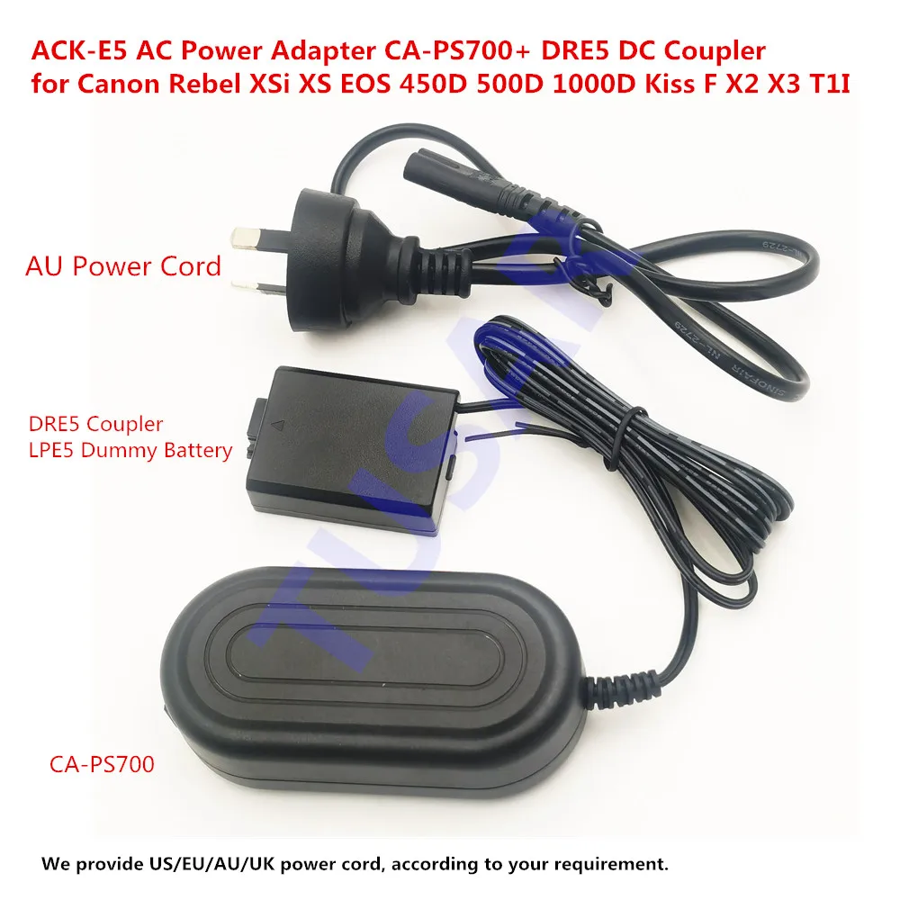 Universal AC Power Adapter Charger with DC Coupler and Dummy Battery