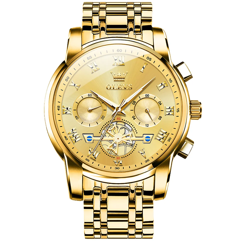 

OLEVS Top Brand Men's Watches Classic Roman Scale Dial Luxury Wrist Watch for Man Original Quartz Waterproof Luminous Male reloj