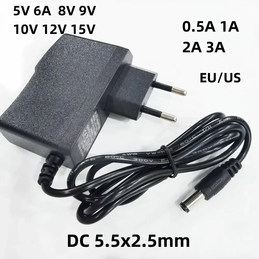 Universal Power Adapter - Multi-Voltage Charger with EU/US Plug Options