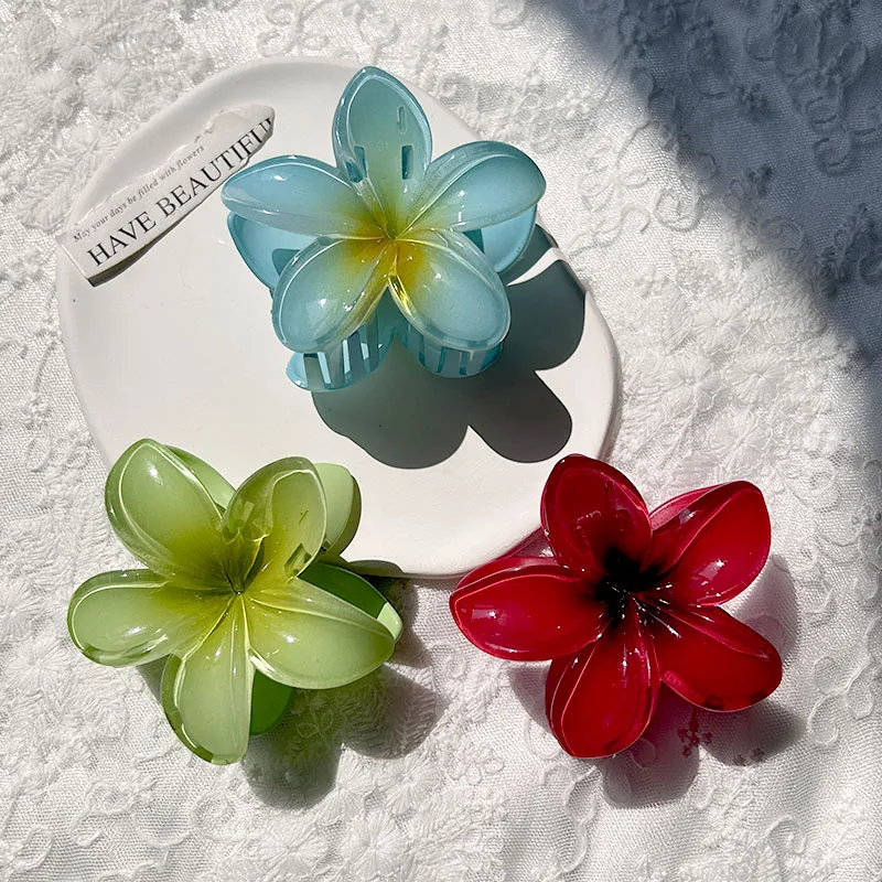 Elegante unregelmäßige Blumen-Haarspangen für Damen, Sommermode, Haarspangen im Shark-Stil für Mädchen, Strand-Pferdeschwanz-Clip, Haar-Accessoires – Detail 8