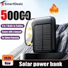 50000mAh High Capacity Solar Power Bank Built Cables Solar Charger 2 USB Ports External Powerbank Portable LED Light Powerbank 1