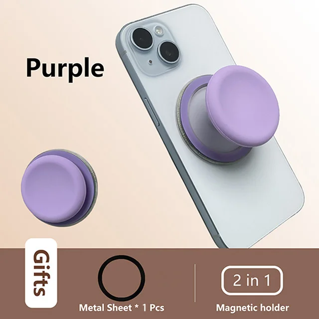 Magnetic Cell Phone Holder with 360° Grip & Silicone Cover