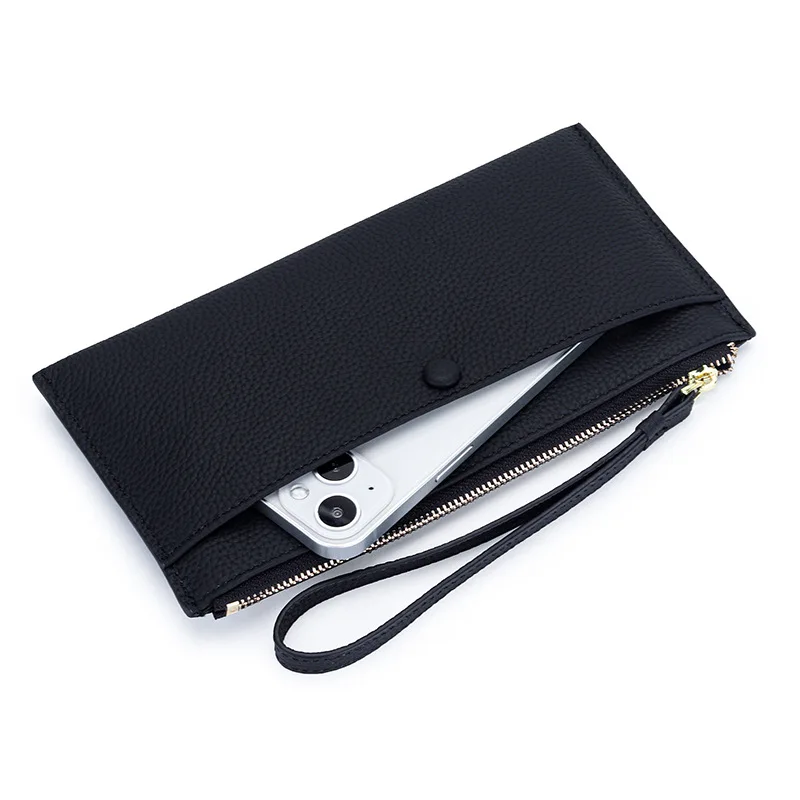 Genuine Leather Women Zipper Wallet Ladies Clutch Purse Bag Brand Cow Leather Long Wallet Versatile Coin Pocket Cell Phone Bags
