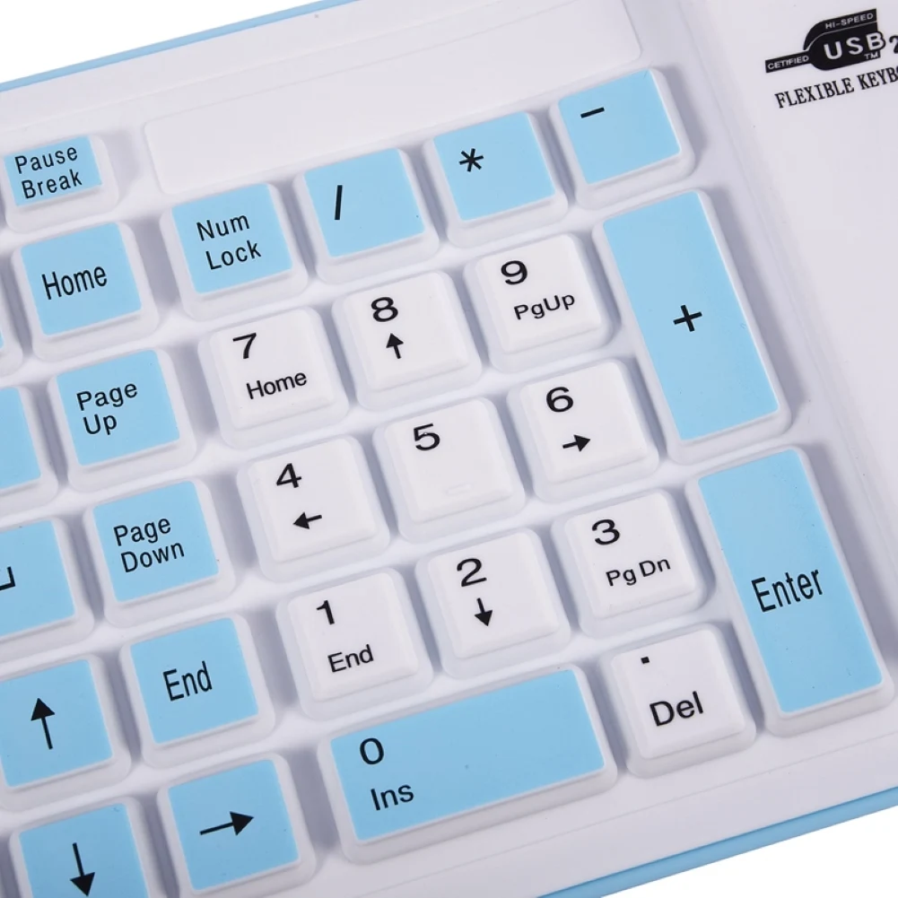 Teclado Bluetooth sem Fio Flexível Teclado Roll up Silencioso Teclados 87key Silicone Macio pc Huawei Iphone Tablet Novo - Imagem 5