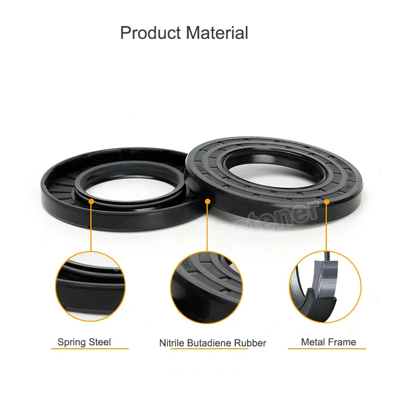 ID 42 45 mm negro esqueleto junta de aceite TC/FB/TG4 junta de eje sello de aceite Spring NBR junta de eje rotativo nitrilo sello de doble labio