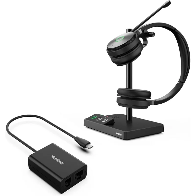 

Yealink WH62 Wireless Headset with EHS60 Adapter DECT Headset with Microphone Teams Zoom Certified Noise Canceling Mic Compatibl