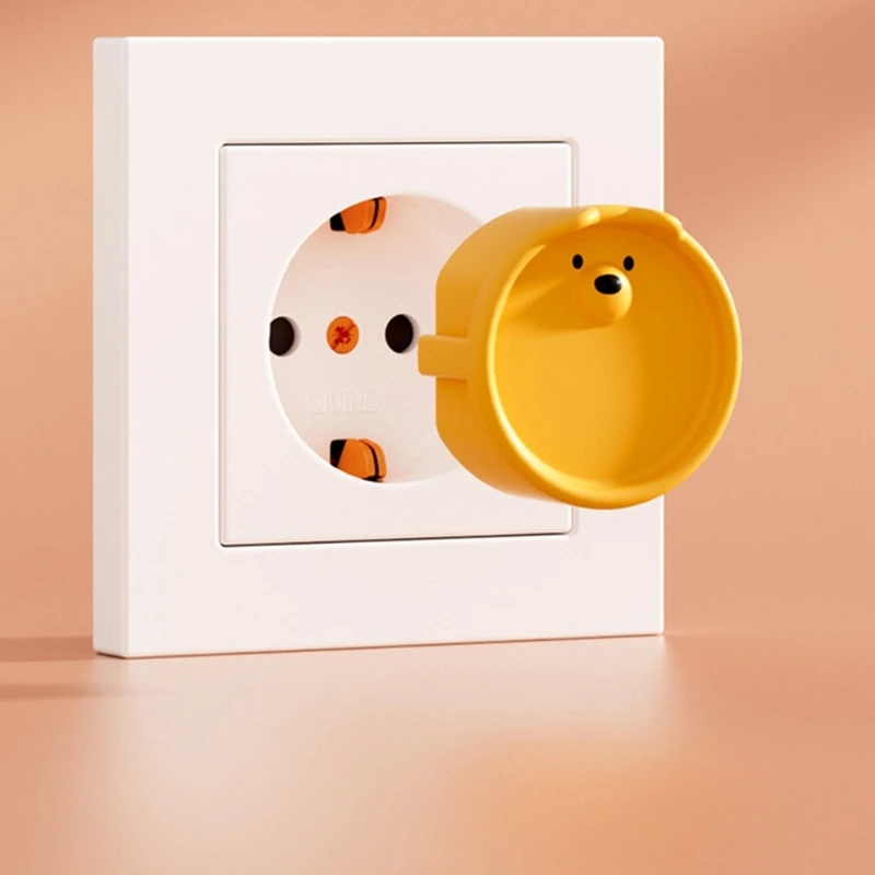 Bear Socket Protective Cover European Standard Safety Protection Dust Protection Cover Silicone Electric Socket Baby care