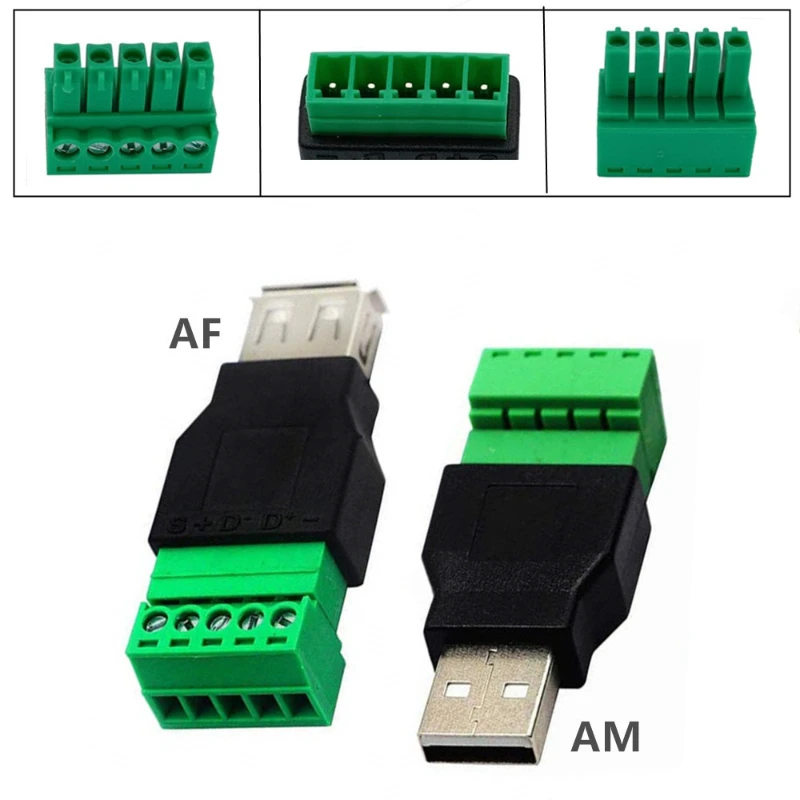 

Usb 2,0 штекер на 5-контактный винтовой клеммный фиксированный кабель фоторазъем A гнездо 5P винтовой адаптер Usb пользовательский адаптер