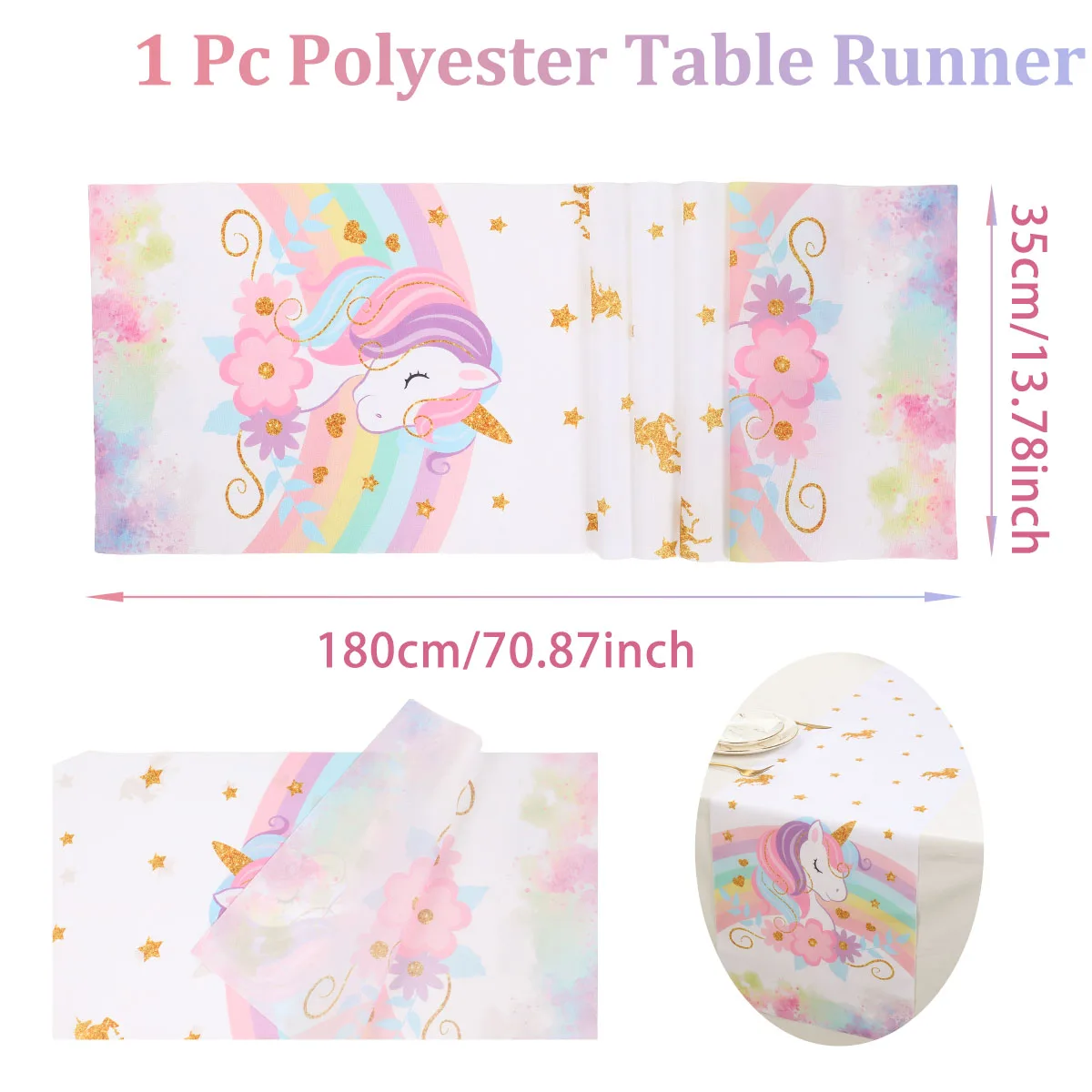 Rainbow Unicorn Birthday Party Supplies - Disposable Tableware and Decorations