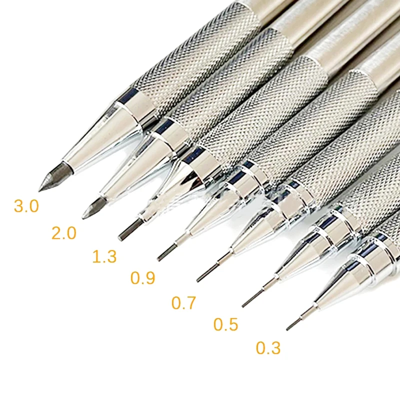 0.3/0.5/0.7/0.9/1.3/2.0/3.0mm Mechanical Pencil Drawing Painting Automatic Pencil School Stationery Supplies Office Accessories