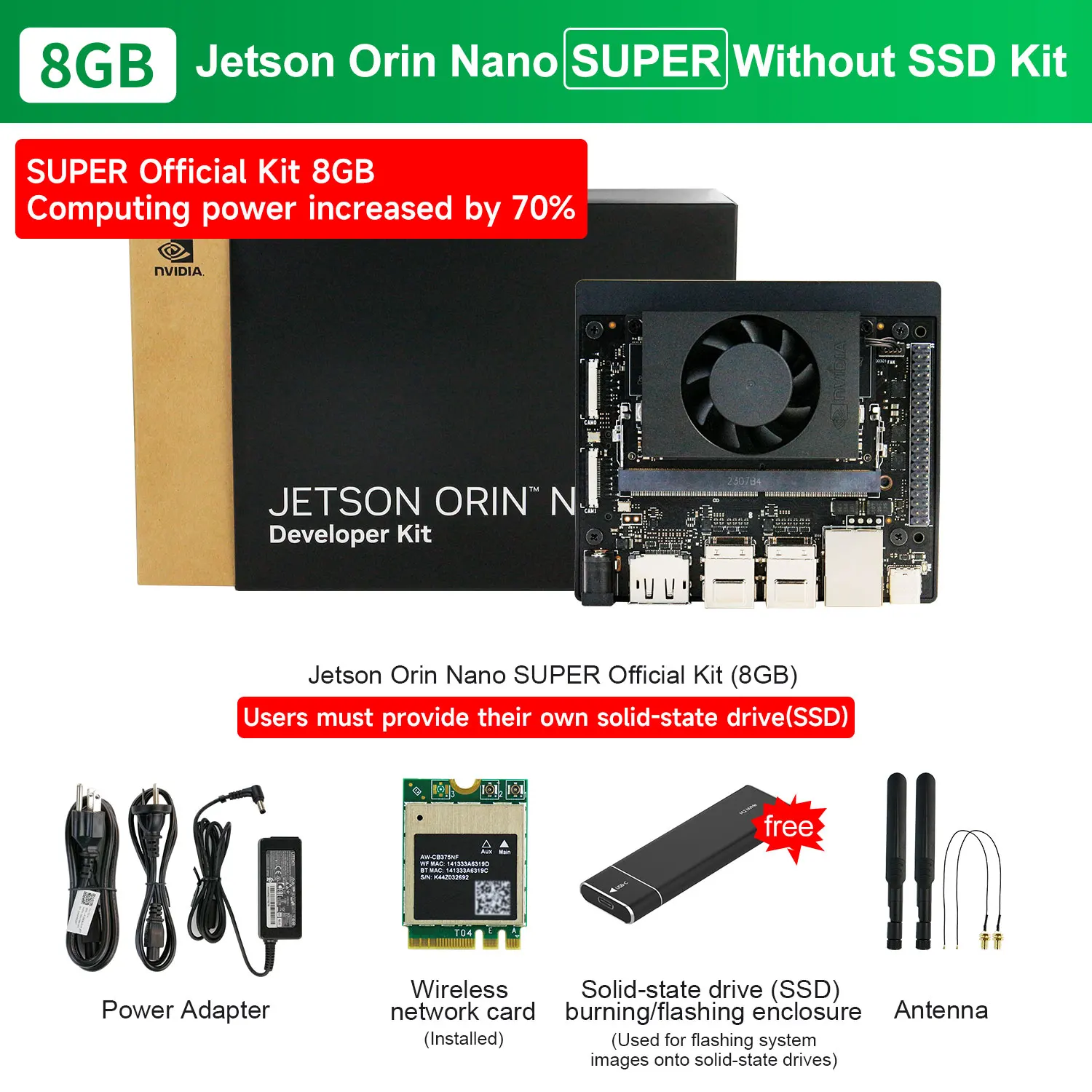 Official Jetson Orin NANO SUPER Development Board AI Large Model