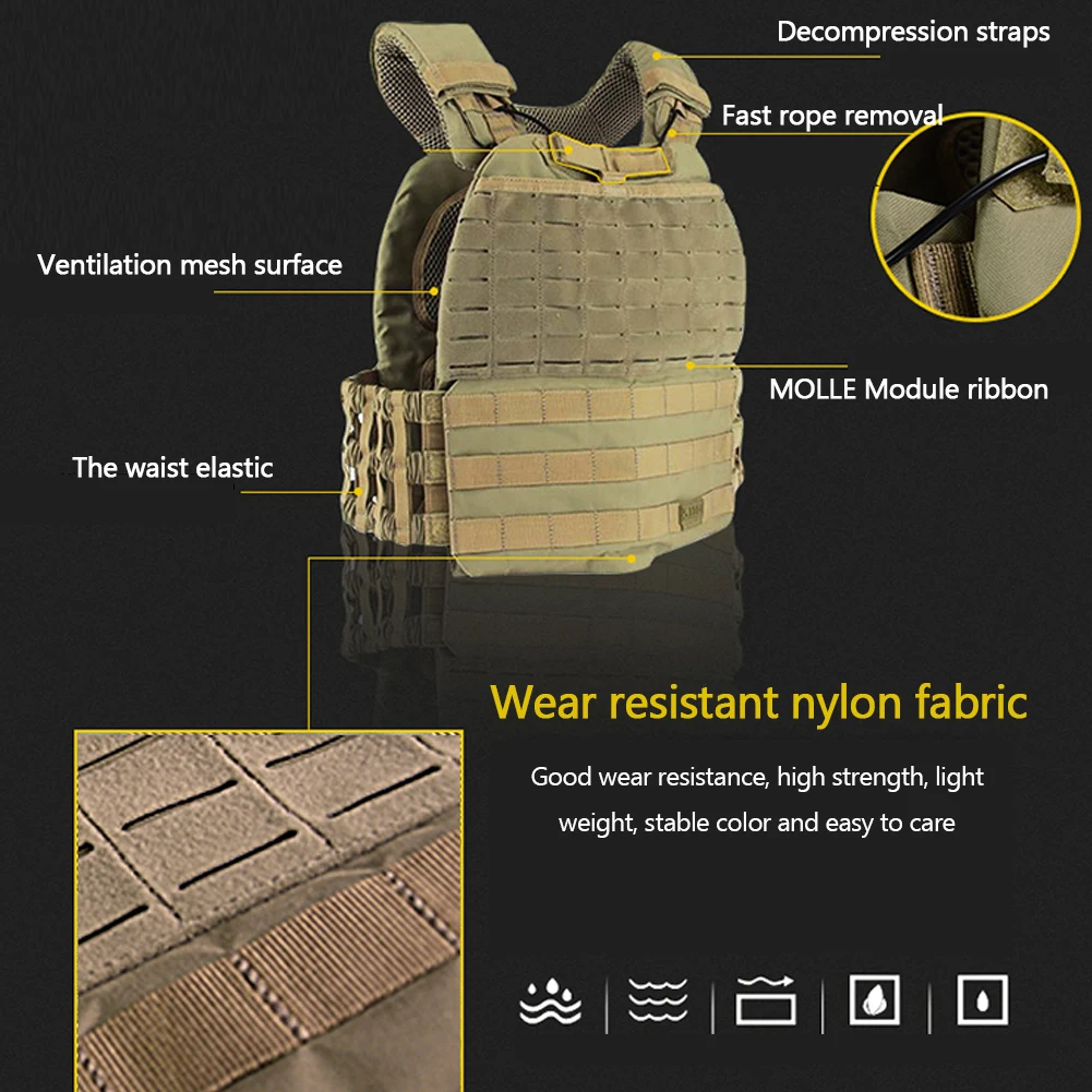 New Training Tactical Vest For Men Plate Carrier Body Armor Combat Chest Rig Assault Armor Vest Molle Airsoft Hunting Vests