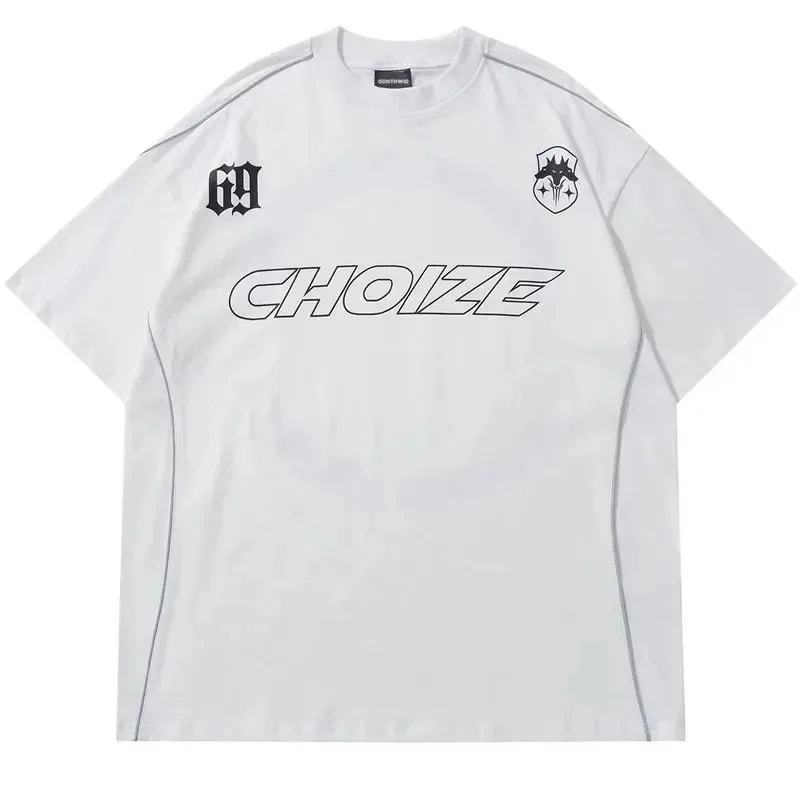 Men Sports Tops 3D T-Shirt Letter Printed Football Jersey Short Sleeve Breathable