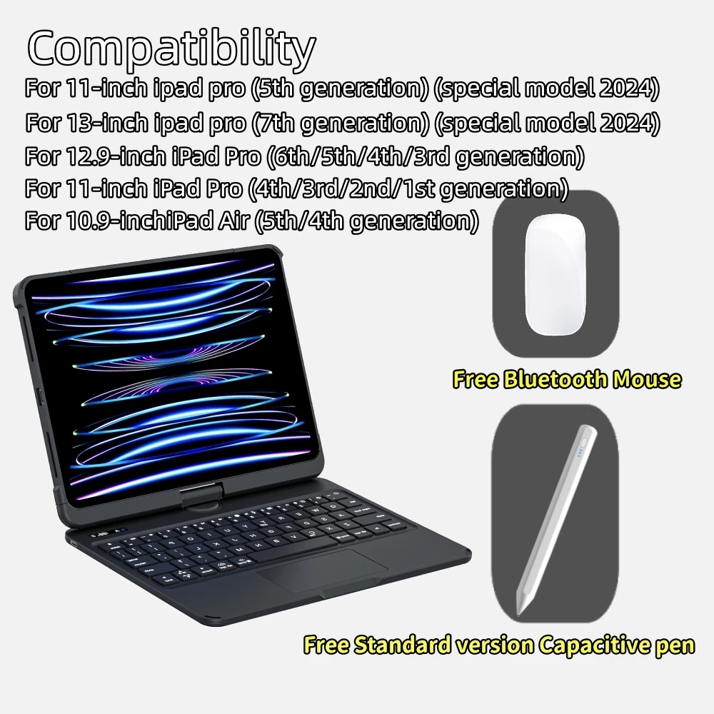 iPadアクセサリー iFacemall Magic Keyboard iFacemall Stylish Magic Case for iPad with Keyboard