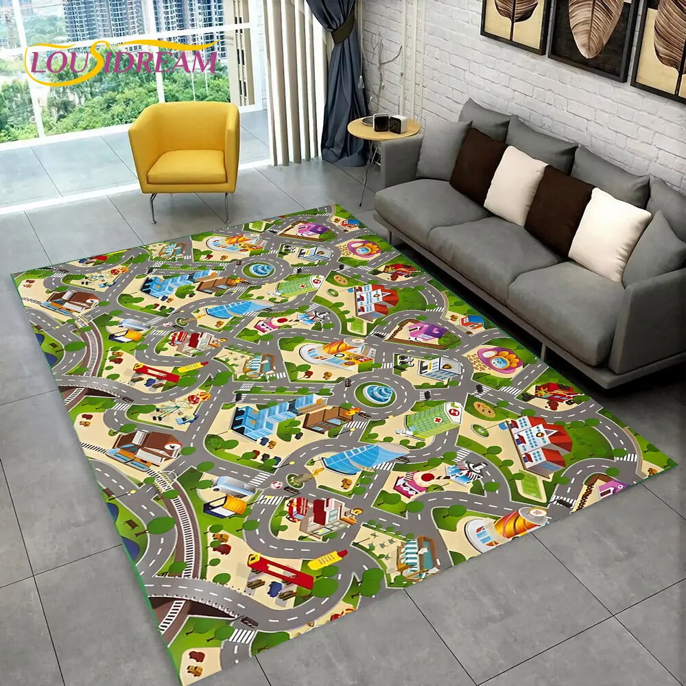 חדר משחקים ילד Playmat כביש סימולציה עיר תנועה אזור שטיח, שטיח סלון בית חדר שינה ספה, ילדי החלקה רצפת מחצלת