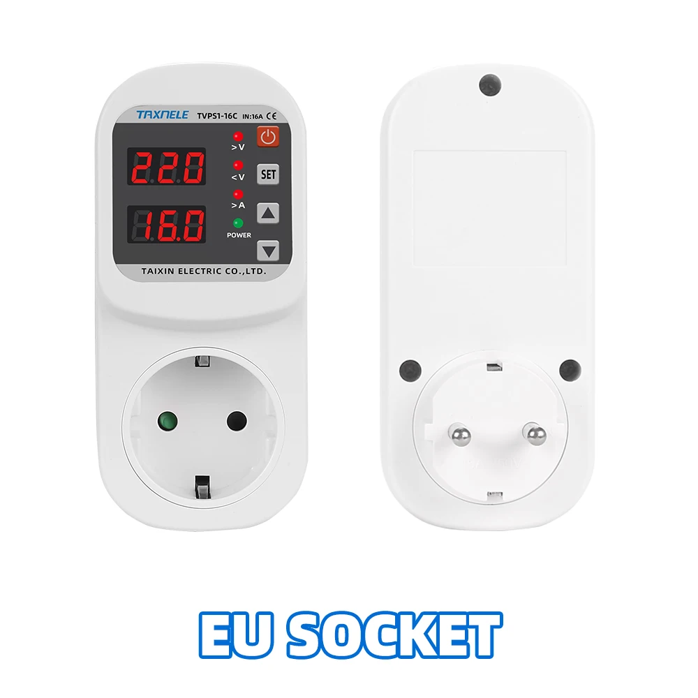 Adjustable Voltage Surge Protector EU Plug Socket – 16A Safety Guard