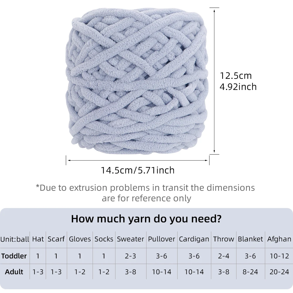 QJH 5 Pcs Chunky Chenille Yarn (95g/3.35oz), Worsted Yarn for DIY Crocheting Hand Knitting Blanket, Sweater Shawl Scarf Gloves 4