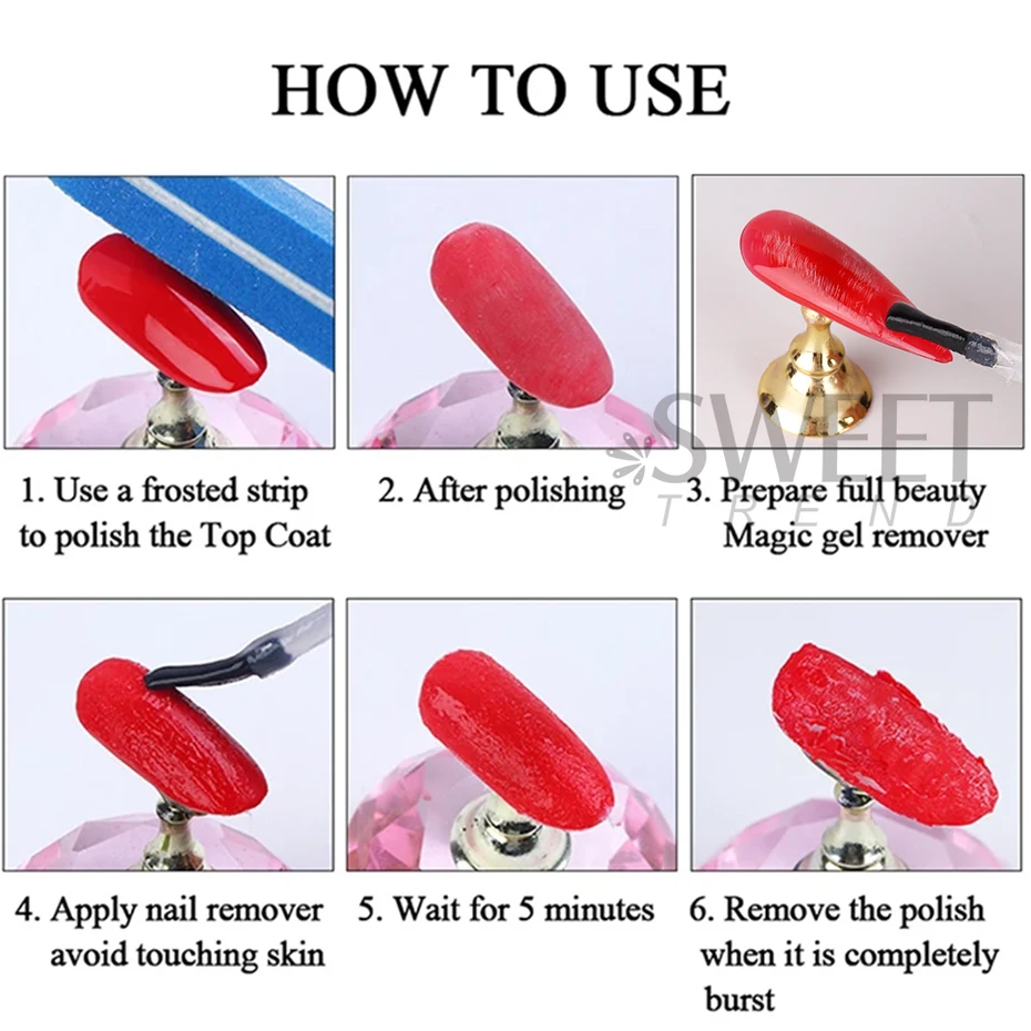 15ml Magic Remover Nail Gel Polish Remover UV Gel Polish Fast Remove Semi Permanent Varnish Polish Manicure Tools Nail Supplies