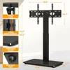 Universal Floor TV Stand,Base for 32-74 Inch TVs with Swivel Height Adjustable Mount,Tempered Glass Base,Space Saving 6