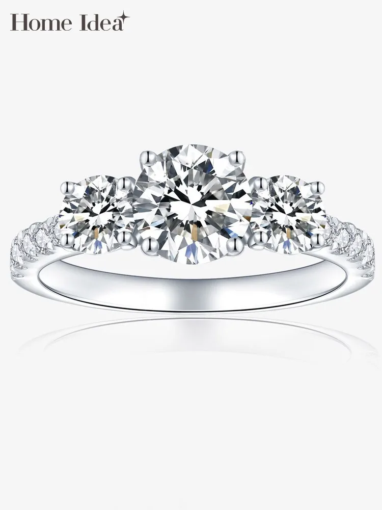 

D color VVS Moissanite Diamond Women Fine Wedding Ring Handinlaid Simple 925 Sterling Silver Ring Engagement Jewelry