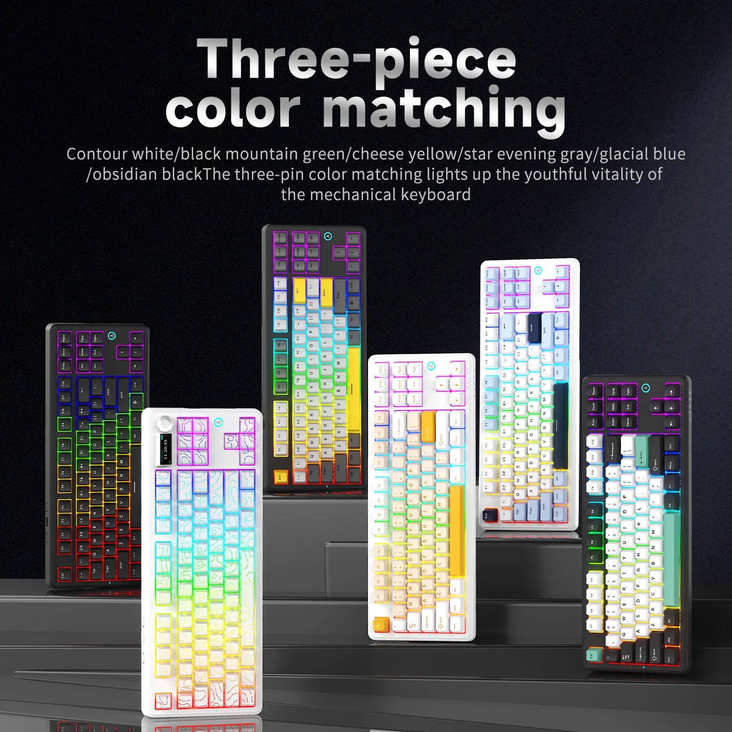 Ajazz AK870 V2 ゲーミング メカニカル キーボードは、ラップトップの