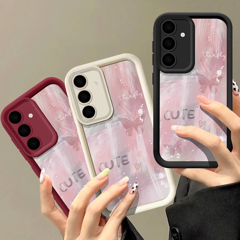 Pink Gradient Butterfly TPU Phone Case Cover