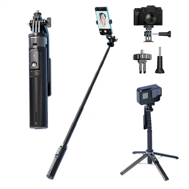 P130/P135 Selfie Stick 1.35m Extendable Four-Legged Stable Rechargeable Wireless Remote for Live