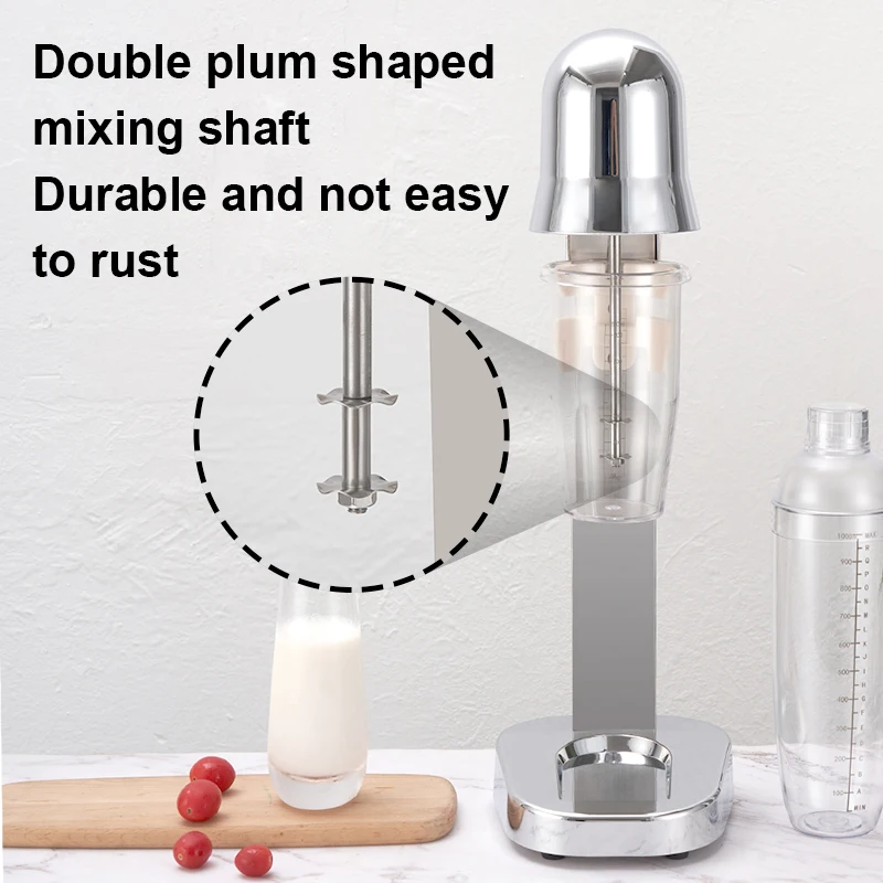 JIQI Milkshake Stirring Machine Electric Milk Foam Shaker Cold/Hot Drink Mixer Blender Stainless Steel Bubble Tea Smoothie Maker 5