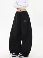 Y2K Oversized Casual Pants Women Drawstring Cargo Sweatpant Big Size Wide Leg Trousers 1/2pcs Lightweight Streetwear Pant Female - Image 5