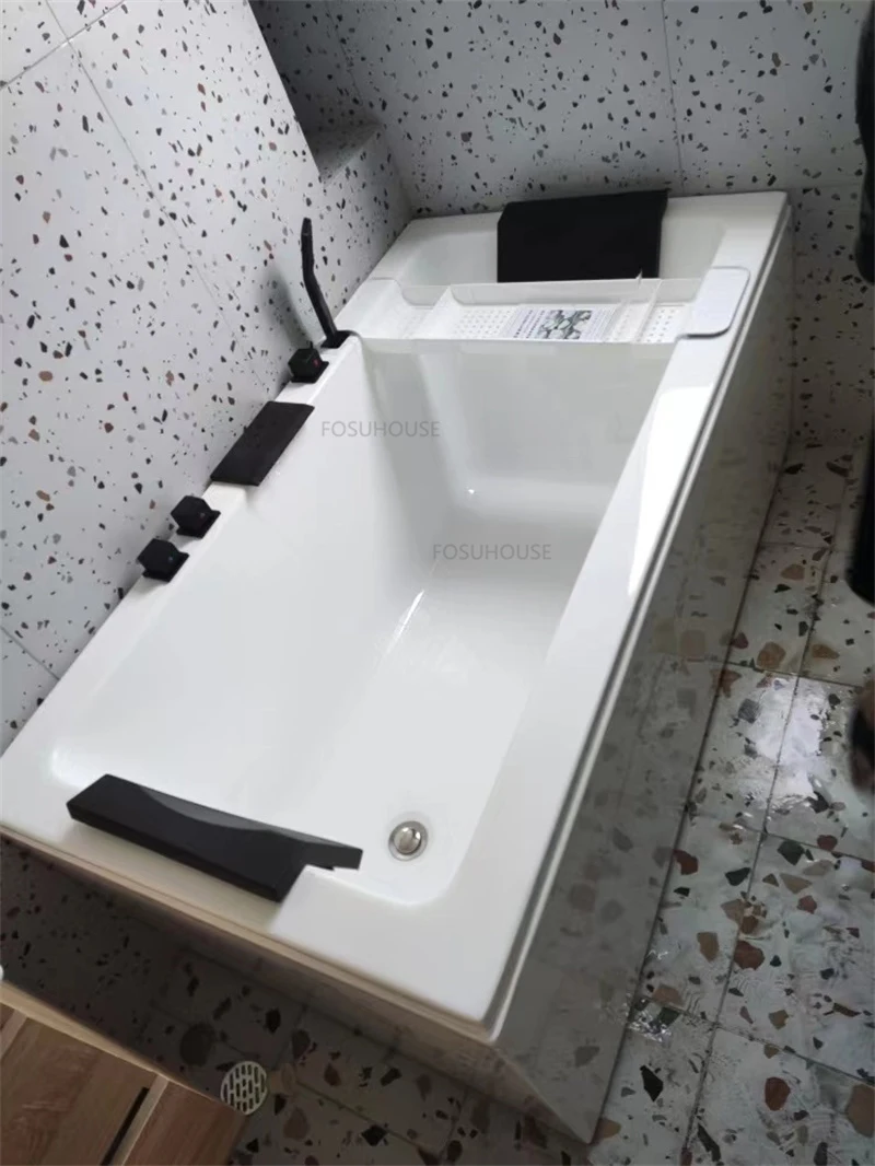 Description Picture 5 of itemAcrylic Bathtubs Household Bathroom Fixture Adult Whirlpool Outdoor Bathtub Creative Upscale Shower Integrated Massage Bathtub