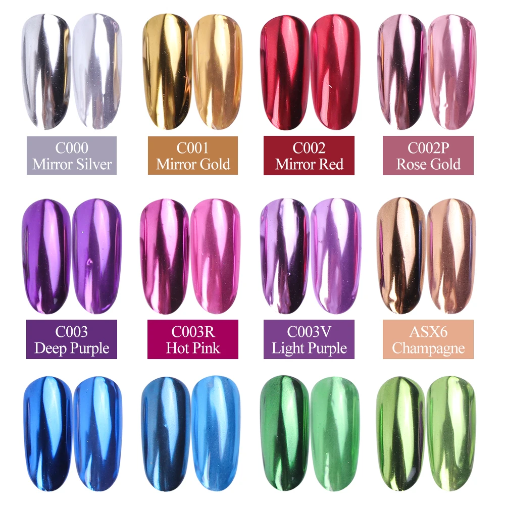 Nail Glitter Mirror Powder Super Shine Chrome Glitter Rose Gold Silver Metallic Dust Manicure Rubbing For Nails LYC/ASX nail powder nail glitter nail decoration nail decorations reflective powder 1 box