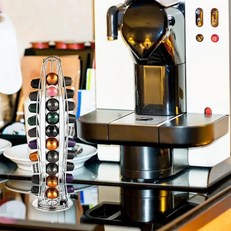 Girevole Nespresso Vertuo Line Coffee Pod Holder Display Capsule Rack Tower Storage Scaffali 40 Tazze Capsule Accessori Per Caffè