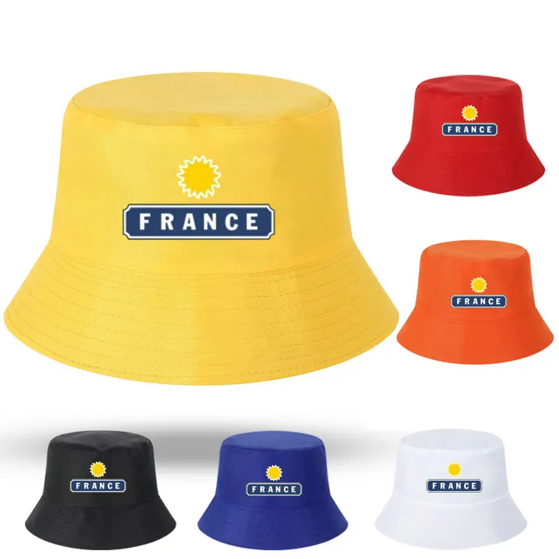 

CUSTOM TEXT bob FRANCE Reversible Bucket Hats Men Women Outdoor Fisherman Caps Beach Fishing Hat Unisex Chapeau Panama Hat