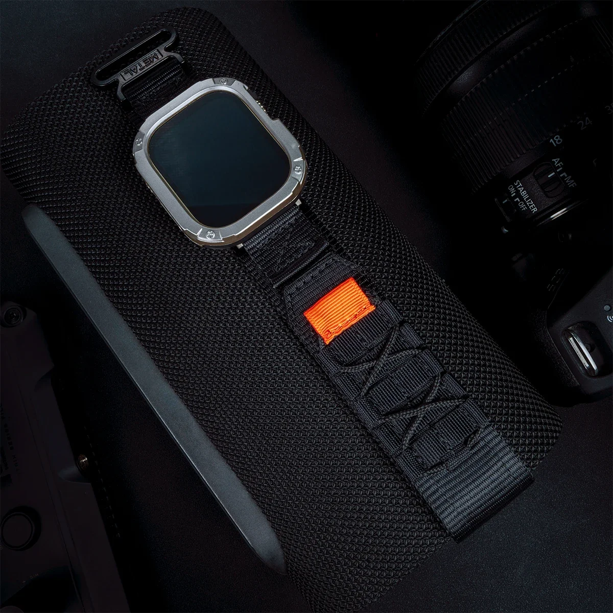Durable Nylon Wrist Strap with TPU Protective Case for Apple Watch - Tactical Sports Band Bracelet