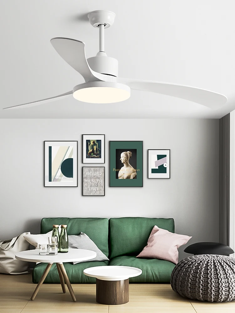 46 Inch Modern DC Ceiling Fan Light Led Lamp Remot Control Black Plastic Leaves Fans Home 110-220V Restaurant lights