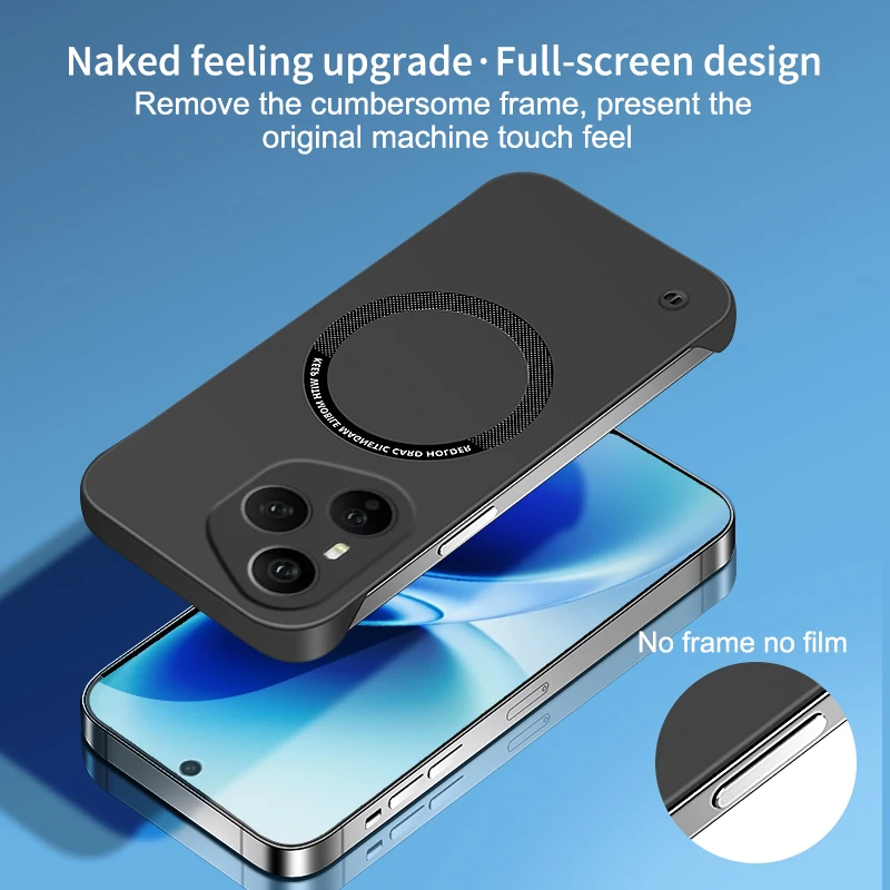 Frameless Slim Matte Magnetic Hard Case with MagSafe Wireless Charging Compatibility